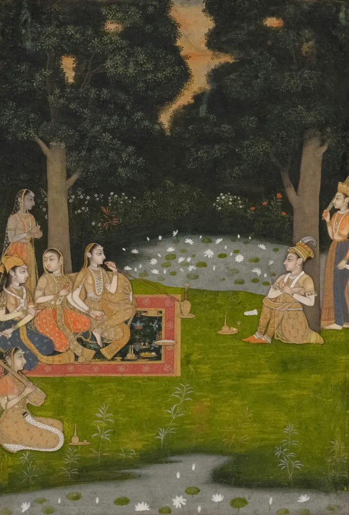 Princely Ascetic Visited by Ladies Miniature Canvas wall art print | PrintPosters.in